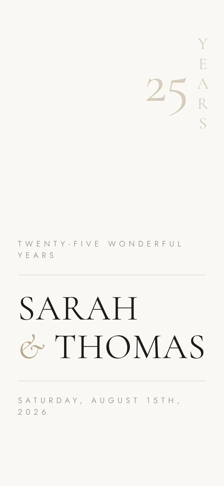 Typographic anniversary invitation
