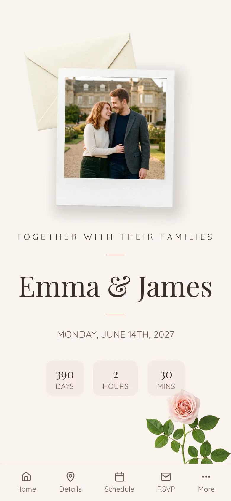 Polaroid wedding invitation