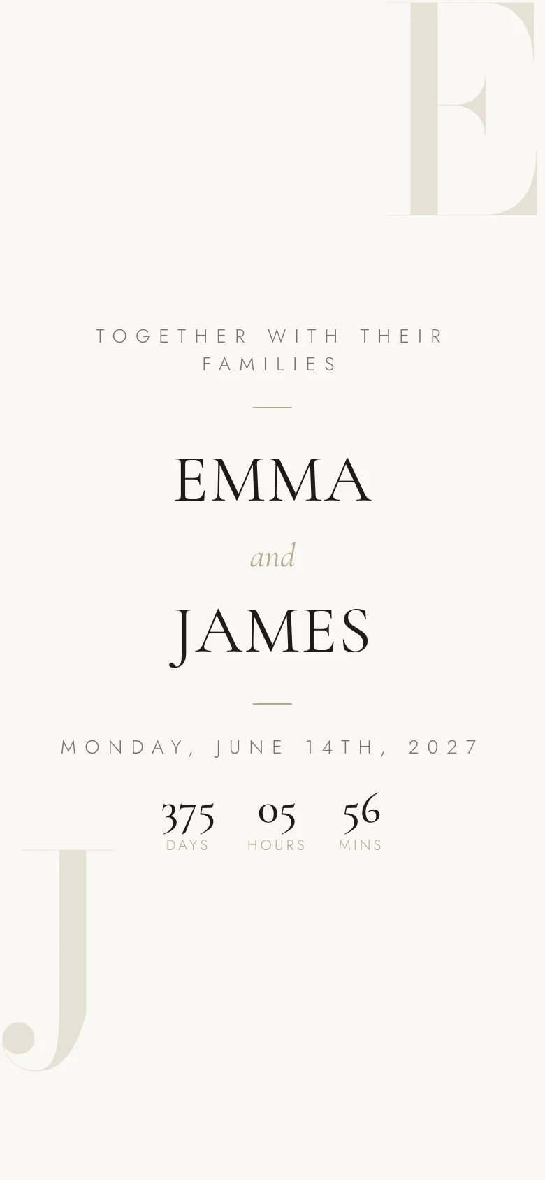 Typographic wedding invitation